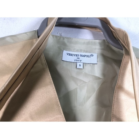 Vesuvio Napoli Suit Vest with Matching Neck Tie, Men's Size S - Beige - Picture 3 of 4